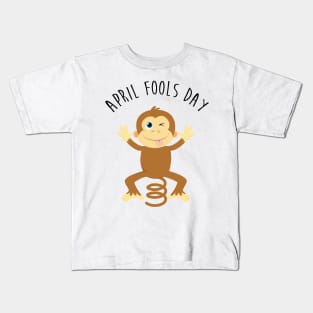 Bounce Monkey Behind You - Happy April Fool's Day Kids T-Shirt